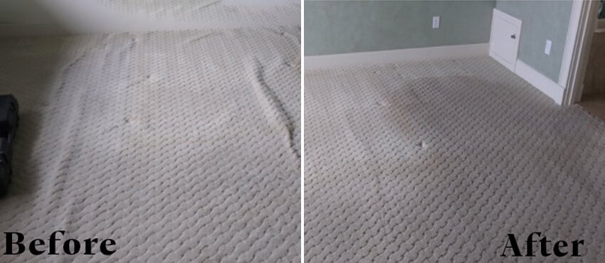 Remove carpet wrinkles without a stretcher