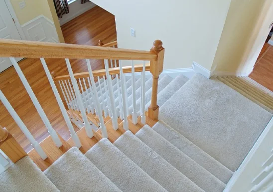 White Color Stair Carpets