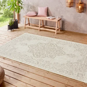 Beach Tilos Cream Beige Rug – Elegant Indoor & Outdoor Style