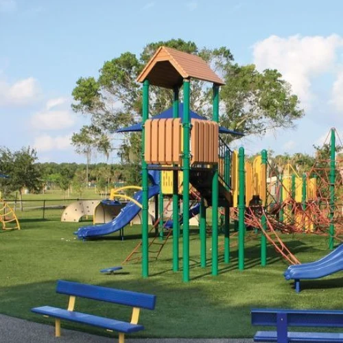 School playground turf installation