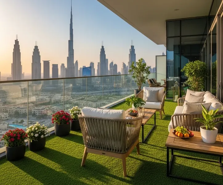 Balcony Artificial Grass for Dubai apartment