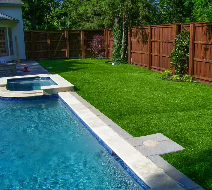 artificial grass install around Swimming pool
