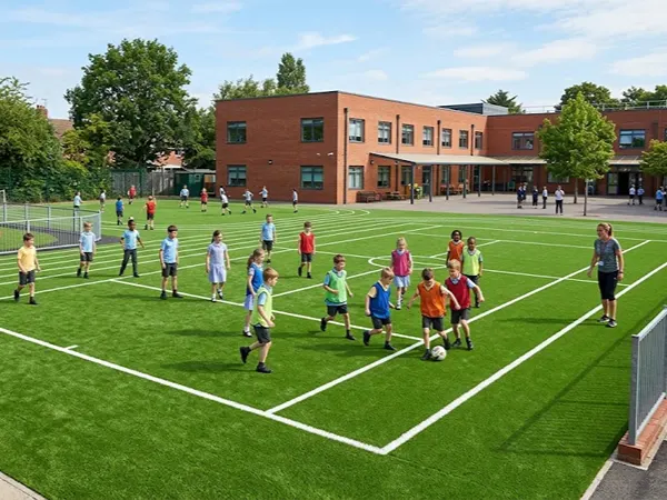 Artificial grass install in school playground