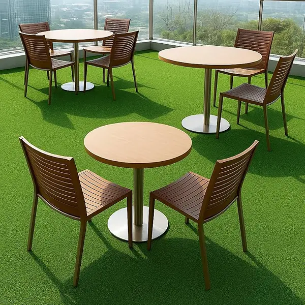 Restaurant Artificial Grass installed in outdoor dining