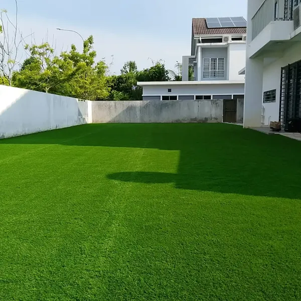 Artificial grass installed in a Dubai Hills villa lawn