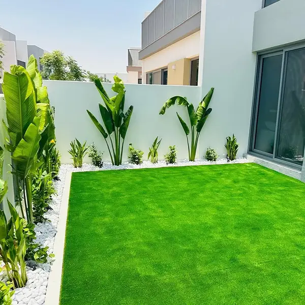 Artificial Grass Installation in Al Quoz Villa Garden