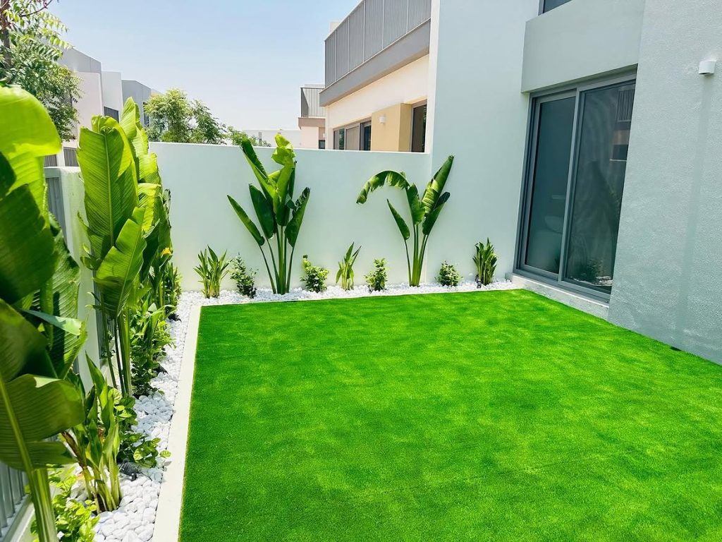 Artificial Grass Installation in Al Quoz Villa Garden