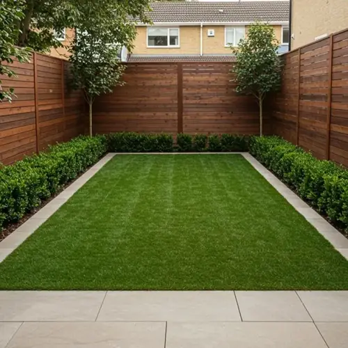 Artificial grass backyard lawn installation for a villa in Arabian Ranches