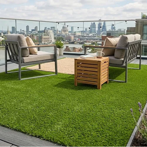 Short Pile artificial grass install at terrace